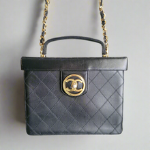 Load image into Gallery viewer, Chanel CC Double Stitch XL Vanity - Black
