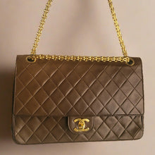 Load image into Gallery viewer, Chanel Double Flap 27 Quilted Lambskin Chain Bag - Khaki