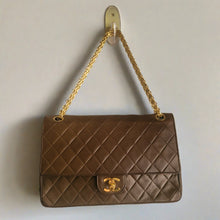 Load image into Gallery viewer, Chanel Double Flap 27 Quilted Lambskin Chain Bag - Khaki