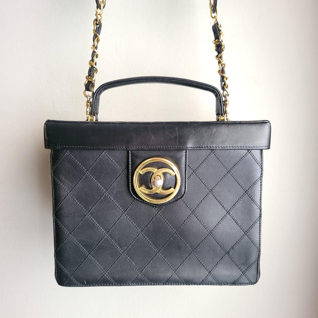 Chanel CC Double Stitch XL Vanity - Black