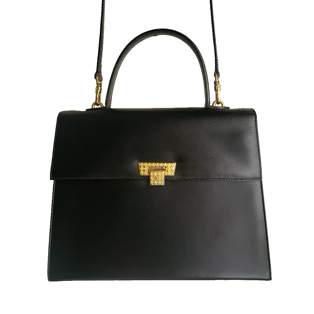 Christian Dior - kelly Christian Dior Kelly Top Handle - Black – Little Vintage Cafe