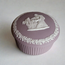 Load image into Gallery viewer, Lilac Round Trinket Box - Wedgwood Jasperware
