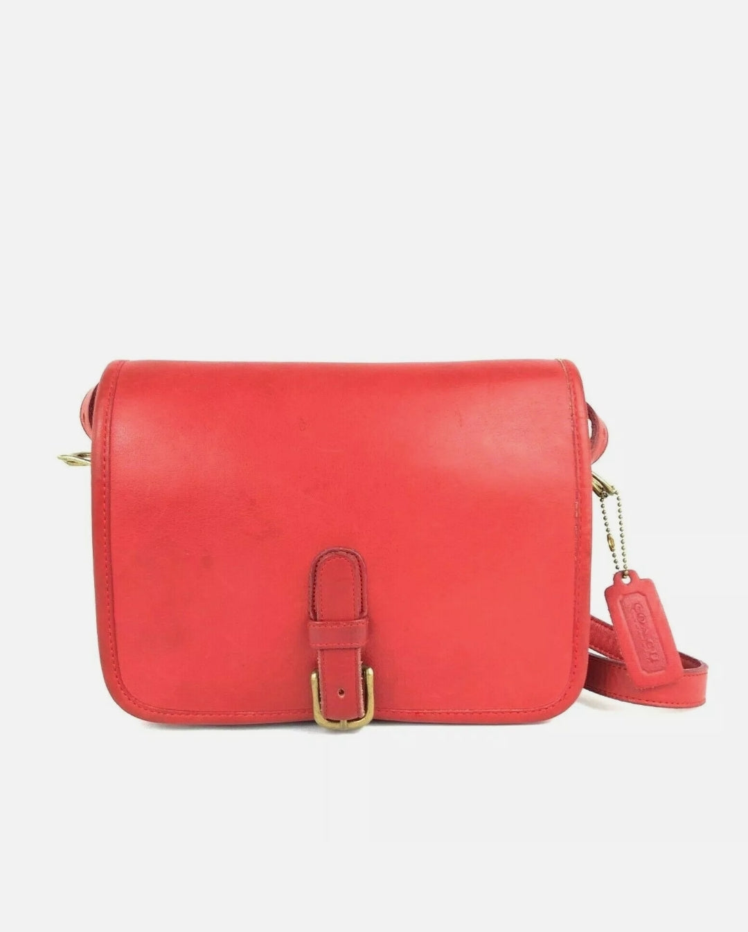 Vintage Red Coach Pochette Leather Bag
