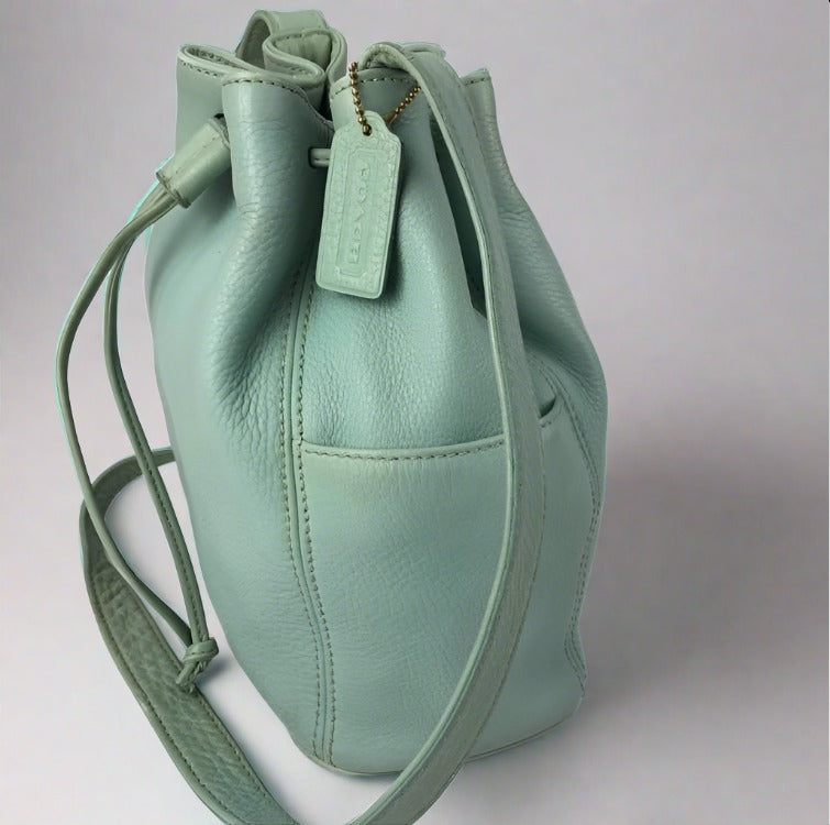 Offers Coach Mint Green Pebble Leather Purse with Shoulder Strap